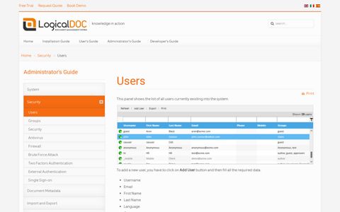 Users - LogicalDOC Documentation