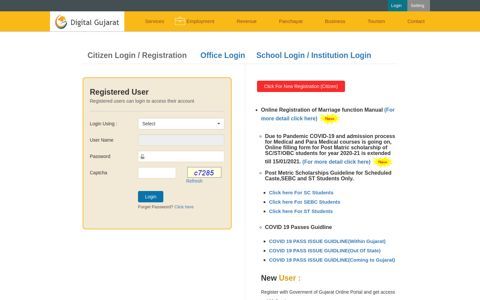 Citizen Login / Registration - Digital Gujarat