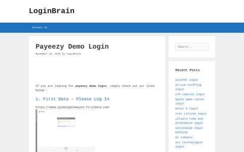 Payeezy Demo First Data - Please Log In - LoginBrain