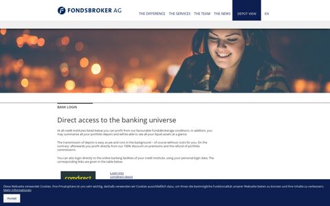Bank login - FONDSBROKER Financial Consulting AG