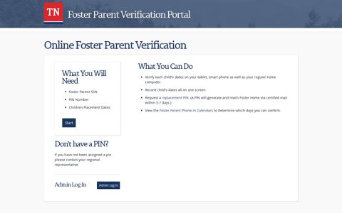 Foster Parent Verification Portal - TN.gov