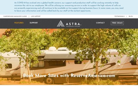 Real-time Online Reservations - Astra Campground Manager