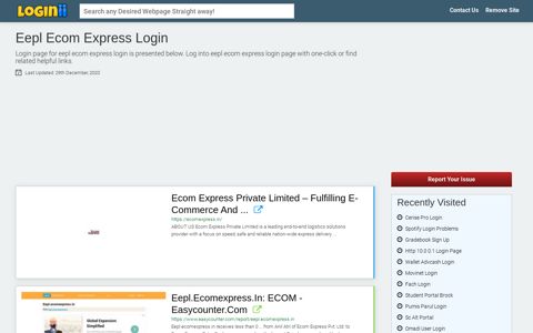 Eepl Ecom Express Login - Loginii.com