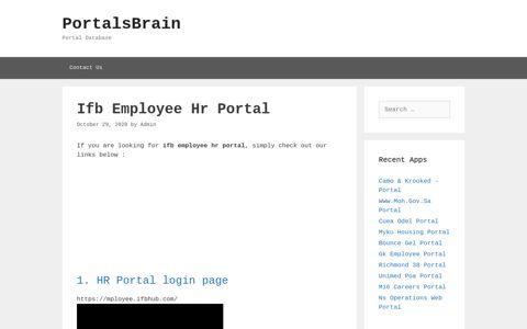 Ifb Employee Hr - Hr Portal Login Page