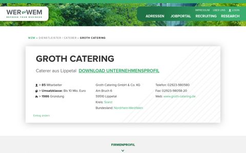 Groth Catering Caterer aus Lippetal in der Firmendatenbank ...