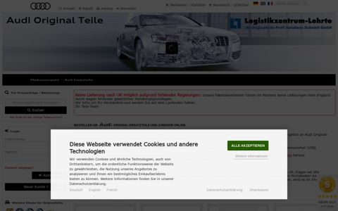 Audi Original Ersatzteile online mit Teilenummer und -katalog