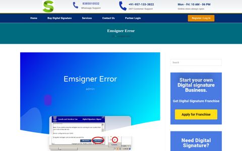 emsigner error in GST portal - Failed to establish connection ...