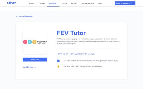 FEV Tutor - Clever application gallery | Clever