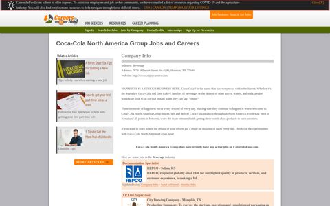 Coca-Cola Jobs and Careers | CareersInFood.com