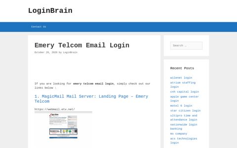 Emery Telcom Email - Magicmail Mail Server: Landing Page ...