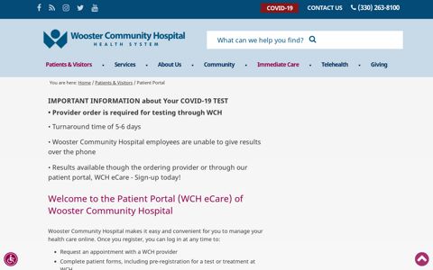 Patient Portal (WCH eCare) | Wooster Community Hospital
