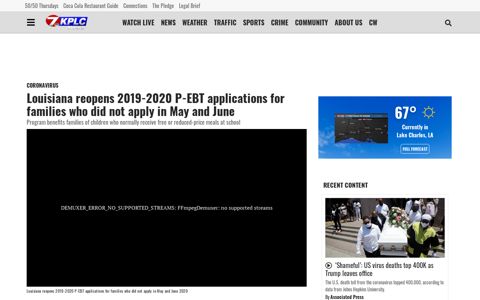 Louisiana reopens 2019-2020 P-EBT applications for ... - KPLC