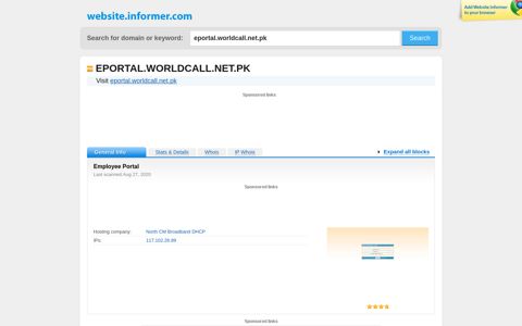 eportal.worldcall.net.pk at WI. Employee Portal