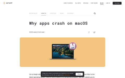 Apps crash on macOS? Here's how to fix them - Setapp