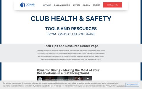 Club Health & Safety - Jonas Club Software