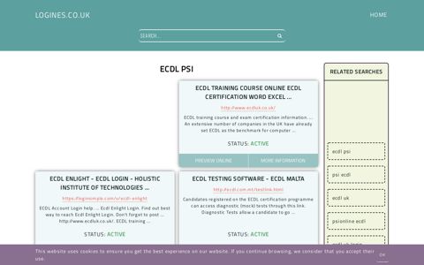 ecdl psi - General Information about Login - Logines.co.uk