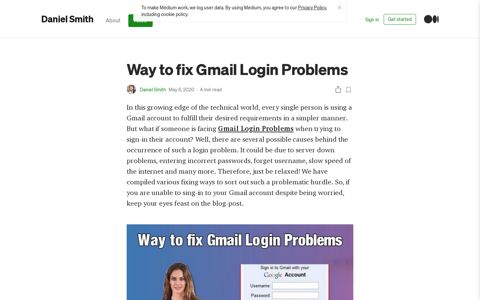 Way to fix Gmail Login Problems. In this growing edge of the ...