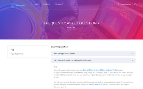 Frequently Asked Questions | iLearnNG