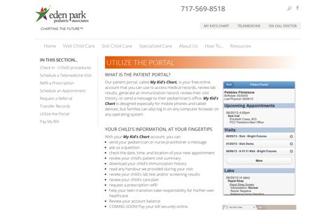 Utilize the Portal - Eden Park Pediatrics