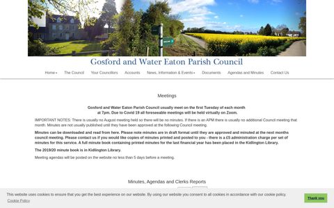 Agendas and Minutes - Gosford and Water Eaton Parish Council