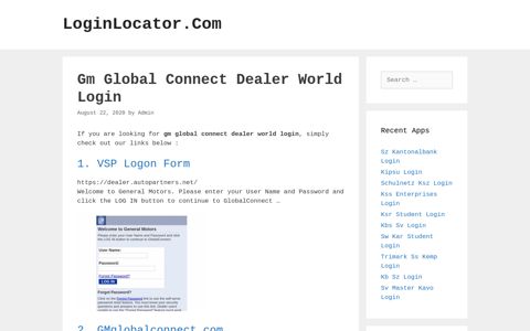 Gm Global Connect Dealer World Login - LoginLocator.Com