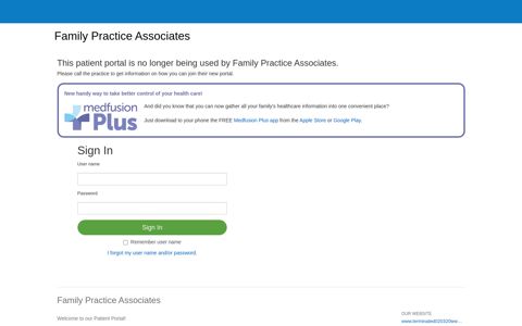 Patient Portal - Family Practice Associates - Medfusion