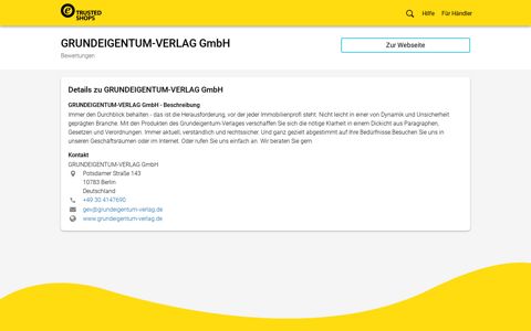 Bewertungen zu GRUNDEIGENTUM-VERLAG GmbH | Lesen ...