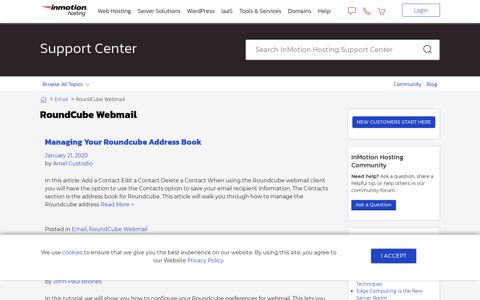RoundCube Webmail - InMotion Hosting