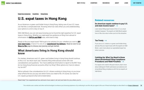 Tax Tips for U.S. Expats in Hong Kong | H&R Block®