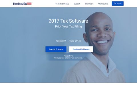 File 2017 Federal Taxes (100% Free) on FreeTaxUSA®