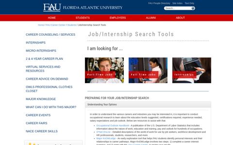 Job/Internship Search Tools - FAU