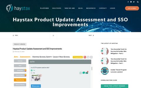 Haystax Product Update: Assessment and SSO Improvements ...