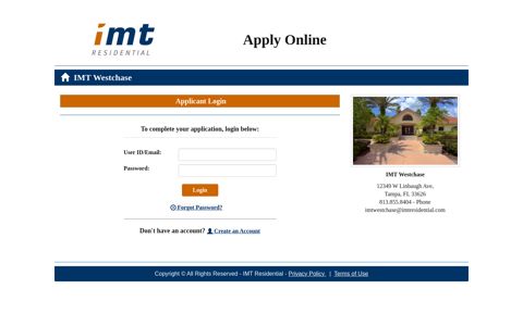 Applicant Login - IMT Residential