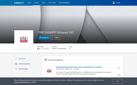 FRESSNAPF Schweiz AG - 5 Stellenangebote auf jobs.ch