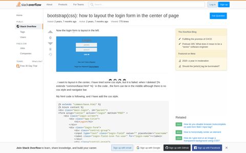 bootstrap(css): how to layout the login form in the center of page