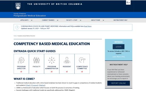 Competency Based Medical Education - UBC - Faculty Of ...