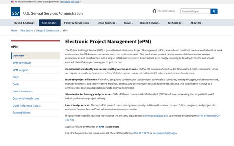 Electronic Project Management (ePM) | GSA