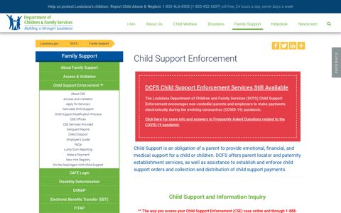 Child Support Enforcement | Louisiana Department of ...