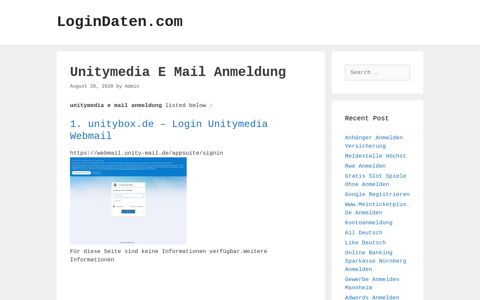 Unitymedia E Mail - Unitybox.De - Login Unitymedia Webmail