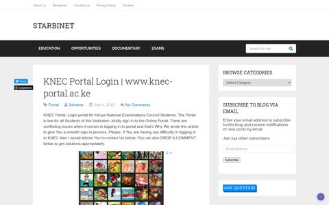 KNEC Portal Login | www.knec-portal.ac.ke - Starbinet