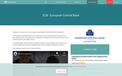 Jobs at ECB - European Central Bank - Impactpool