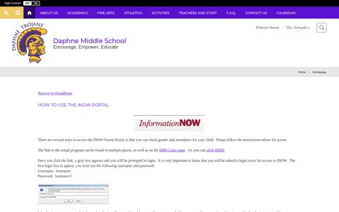 How to Use the INOW Portal - Baldwin County Public Schools