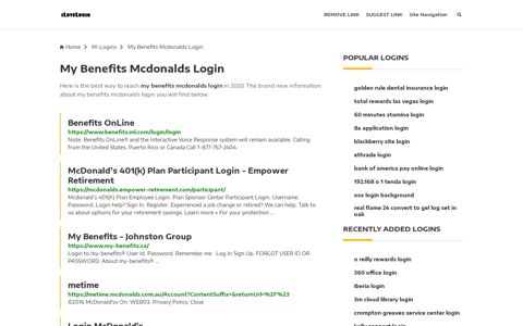 My Benefits Mcdonalds Login ❤️ One Click Access