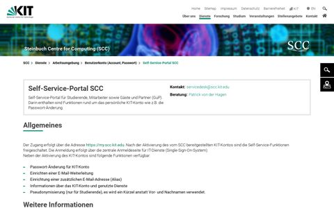 Self-Service-Portal SCC - Steinbuch Centre for Computing ...
