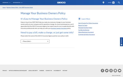 Manage Your Business Owners Policy | GEICO