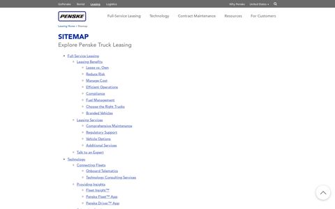 Sitemap - Penske Truck Leasing