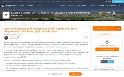 Karlsruhe Institute of Technology 2020-2021 Admissions ...
