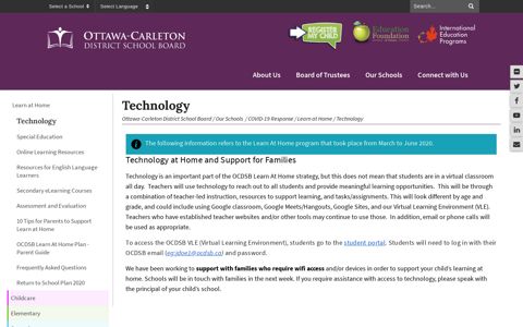 Technology - Ottawa-Carleton District School Board