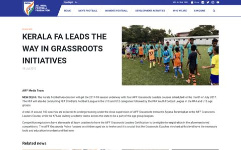 KERALA FA LEADS THE WAY IN GRASSROOTS INITIATIVES
