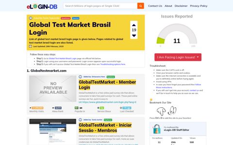 Global Test Market Brasil Login